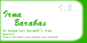 irma barabas business card